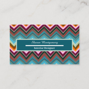 Colorful Modern V Shape Pattern Business Card