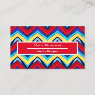 Colorful Modern V Shape  Pattern Business Card