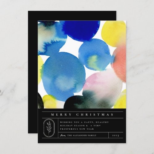 Colorful Modern Watercolor Art Holiday Card