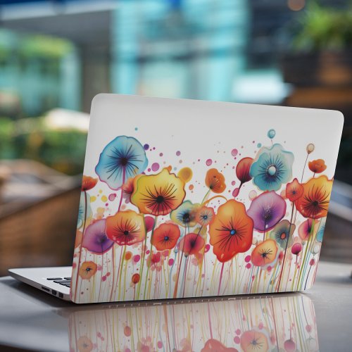Colorful Modern Watercolor Floral HP Laptop Skin