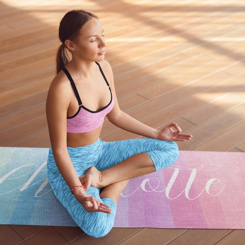 Colorful Modern Watercolor Rainbow Personalized Yoga Mat