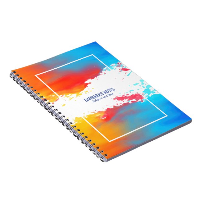 Colorful modern watercolors splatter notebook (Right Side)