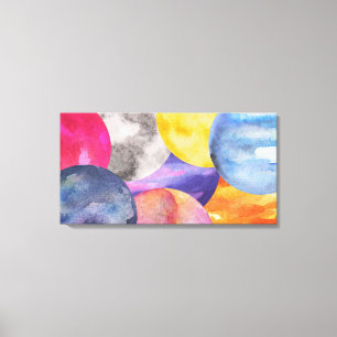 Colorful Modern Watercolors Stretched Canvas Print