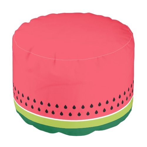 Colorful Modern Watermelon Melon Fruit Striped Pouf