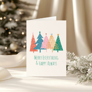 Colorful Modern Whimsical Christmas Folded Custom Holiday Card