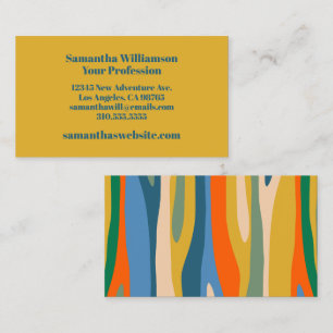 Colorful Modern Wild Stripes Personalized  Business Card