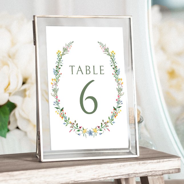Colorful modern wildflowers wedding table numbers (Creator Uploaded)