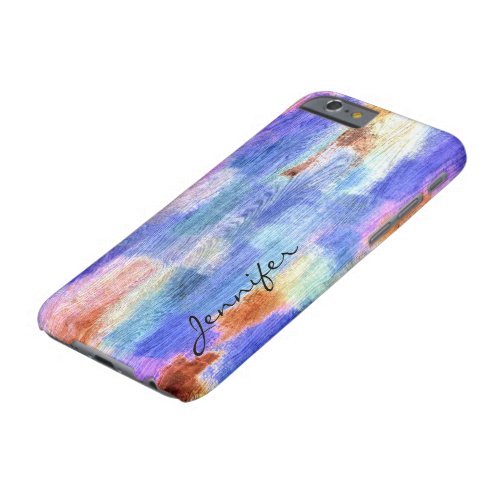 Colorful Modern Wood Grain Background 4 Barely There iPhone 6 Case