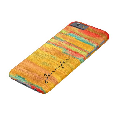 Colorful Modern Wood Grain Background 5 Barely There iPhone 6 Case