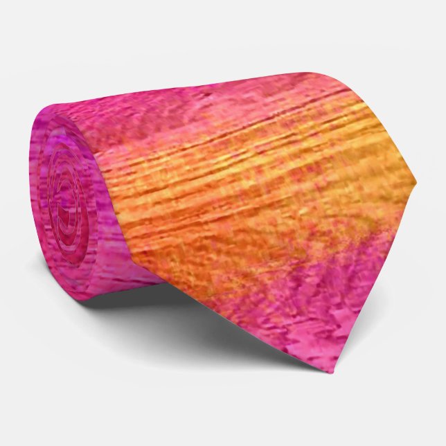 Colorful Modern Wood Grain Background #71 Neck Tie (Rolled)