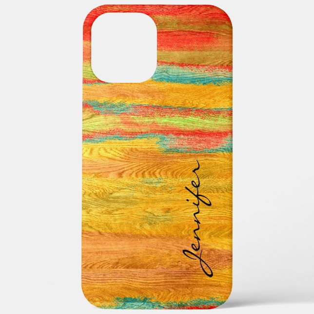 Colorful Modern Wood Grain Background Case-Mate iPhone Case (Back)