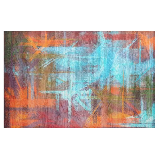 Colorful Modern Wood Grain Background Fabric