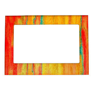 Colorful Modern Wood Grain Background Magnetic Frame