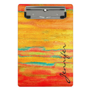 Colorful Modern Wood Grain Background Mini Clipboard
