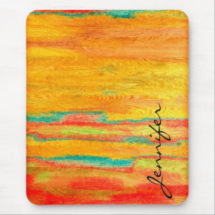 Colorful Modern Wood Grain Background Mouse Pad