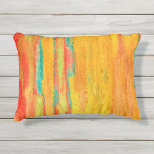 Colorful Modern Wood Grain Background Outdoor Pillow