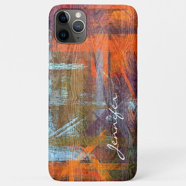 Colorful Modern Wood Grain Look Case-Mate iPhone Case (Back)