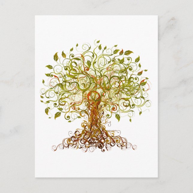 Colorful Modernist Tree 13 Postcard (Front)