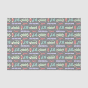 Colorful Modes of Transport Travel Icons Pattern Tissue Paper