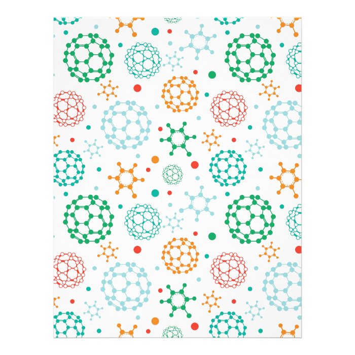 Colorful molecules pattern customized letterhead