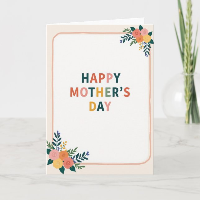 Colorful Mom Day Card Elegant Script (Front)