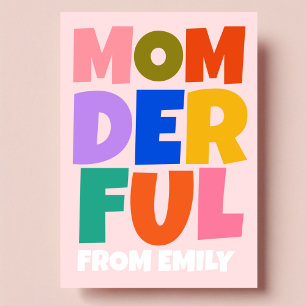 Colorful momderful Mothers Day Photo  Card