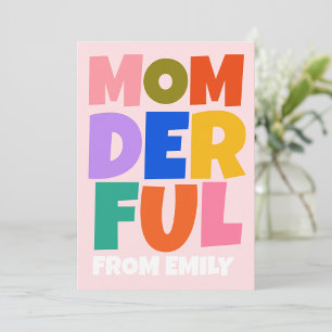 Colorful momderful Mothers Day Photo  Card
