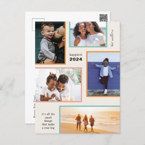 Colorful Moments Holiday Photo Postcard
