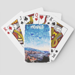 Colorful Monaco French Riviera Painting Poker Cards