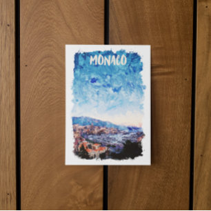 Colorful Monaco French Riviera Painting Postcard