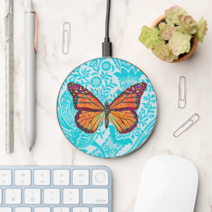 Colorful Monarch Butterfly Art Charger