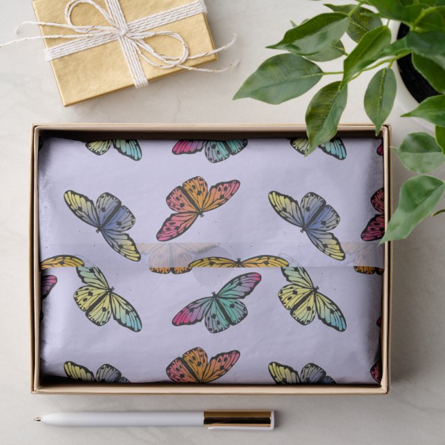 Colorful Monarch Butterfly Pattern Tissue Paper (Gift)