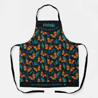 Colorful monarch butterfly personalized apron