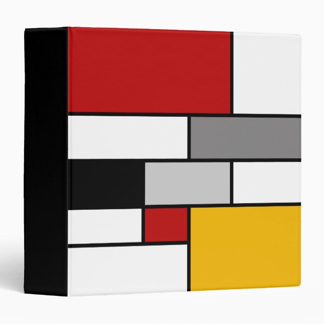 Colorful Mondrian inspiration 3 Ring Binder (Front/Spine)