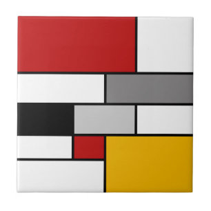 Colorful Mondrian inspiration Ceramic Tile