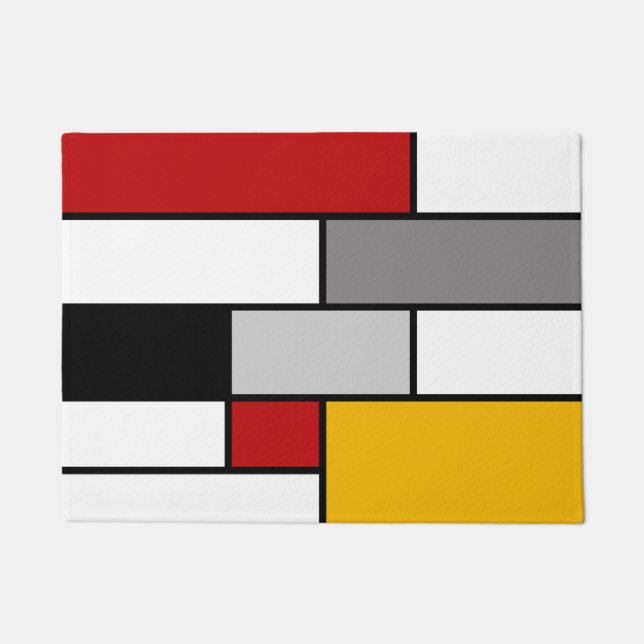 Colorful Mondrian inspiration Doormat (Front)