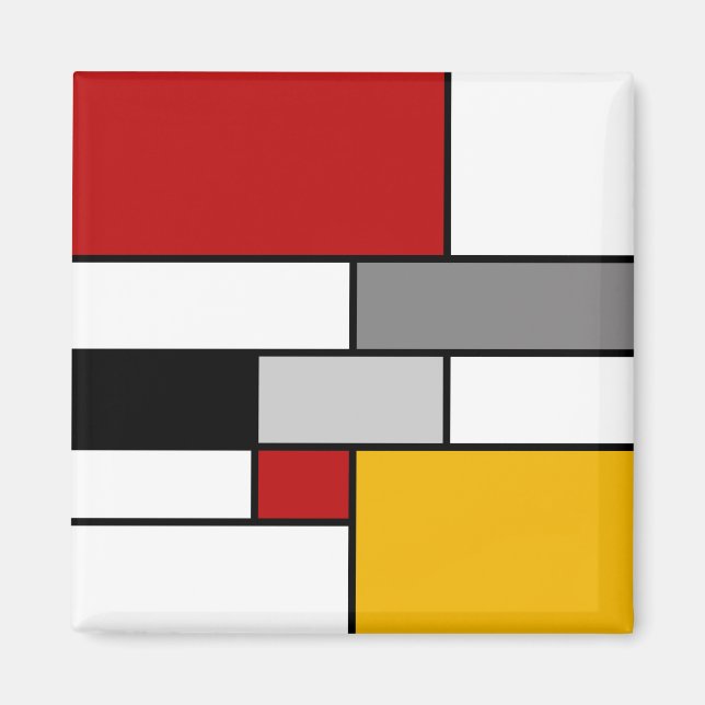 Colorful Mondrian inspiration Magnet (Front)