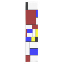 Colorful Mondrian Style Red, Blue, Yellow Pattern