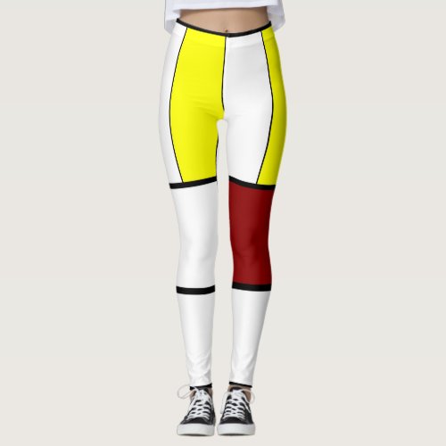 Colorful Mondrian Styled Composition Leggings