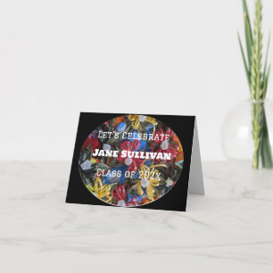 Colorful money leis in oval invitation