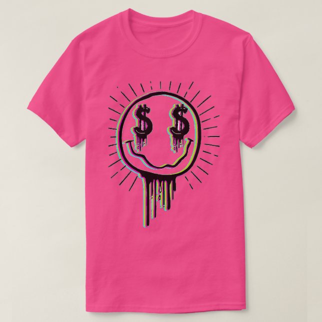 COLORFUL MONEY MELTING HAPPY FACE  T-Shirt (Design Front)