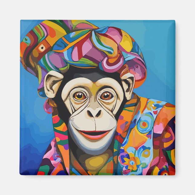 Colorful Monkey  Magnet (Front)