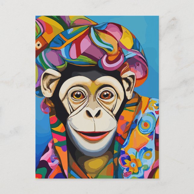 Colorful Monkey  Postcard (Front)