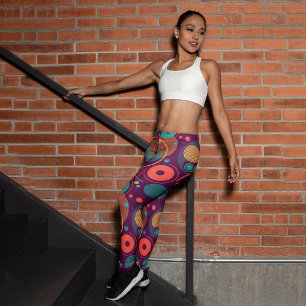 Colorful Monochrome Shapes Capri Leggings