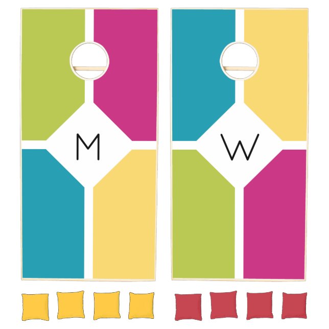 Colorful MONOGRAM Cornhole Set (Set)