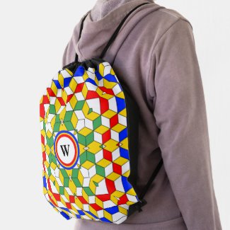  Colorful Monogram Cubes Geometric Pattern