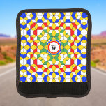 Colorful Monogram Cubes Geometric Pattern  Luggage Handle Wrap<br><div class="desc">This monogram design features a mesmerizing geometric pattern in vivid colors with your initial in the center. The original shape is a series of isometric squares, and they've been spun through a kaleidoscope feature to yield an interesting optical illusion of squares and angles. Make sure to type your initial in...</div>