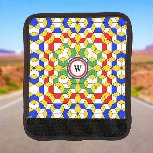  Colorful Monogram Cubes Geometric Pattern  Luggage Handle Wrap