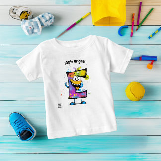 Colorful Monogram E – Fun and Customizable Design  Baby T-Shirt