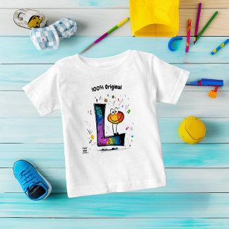 Colorful Monogram L – Fun and Customizable Design Baby T-Shirt